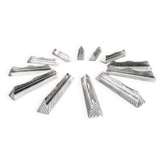 Coffret de 12 porte couteaux cristal au plomb  Décor pointes de diamant