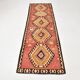 Red & Beige Oriental Vintage Kilim Runner Rug, 81x261Cm