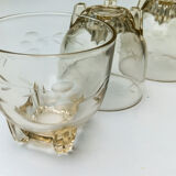3 verres bas sur pied Art Déco