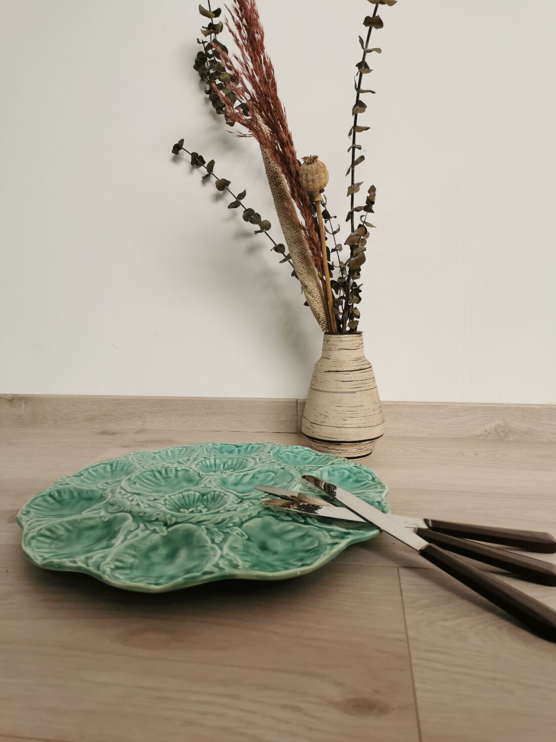 Ceramic serving dish from gien green