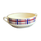 Ancient Ceramic Salad with Handles signed Saint-Amand