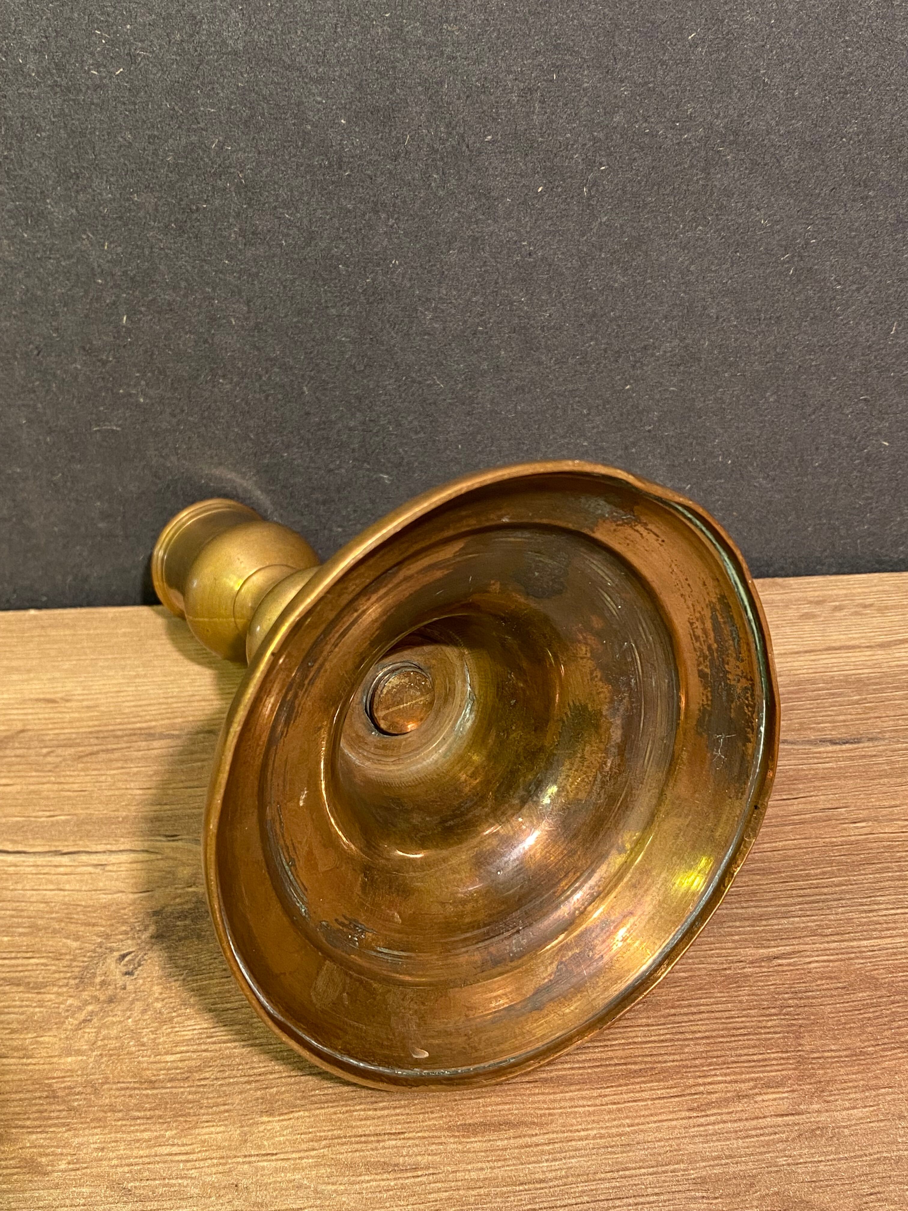 Eighteenth-century brass bronze candle holder