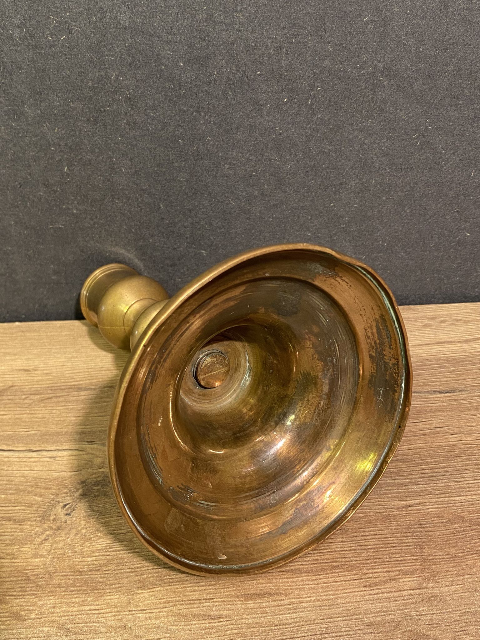 Eighteenth-century brass bronze candle holder