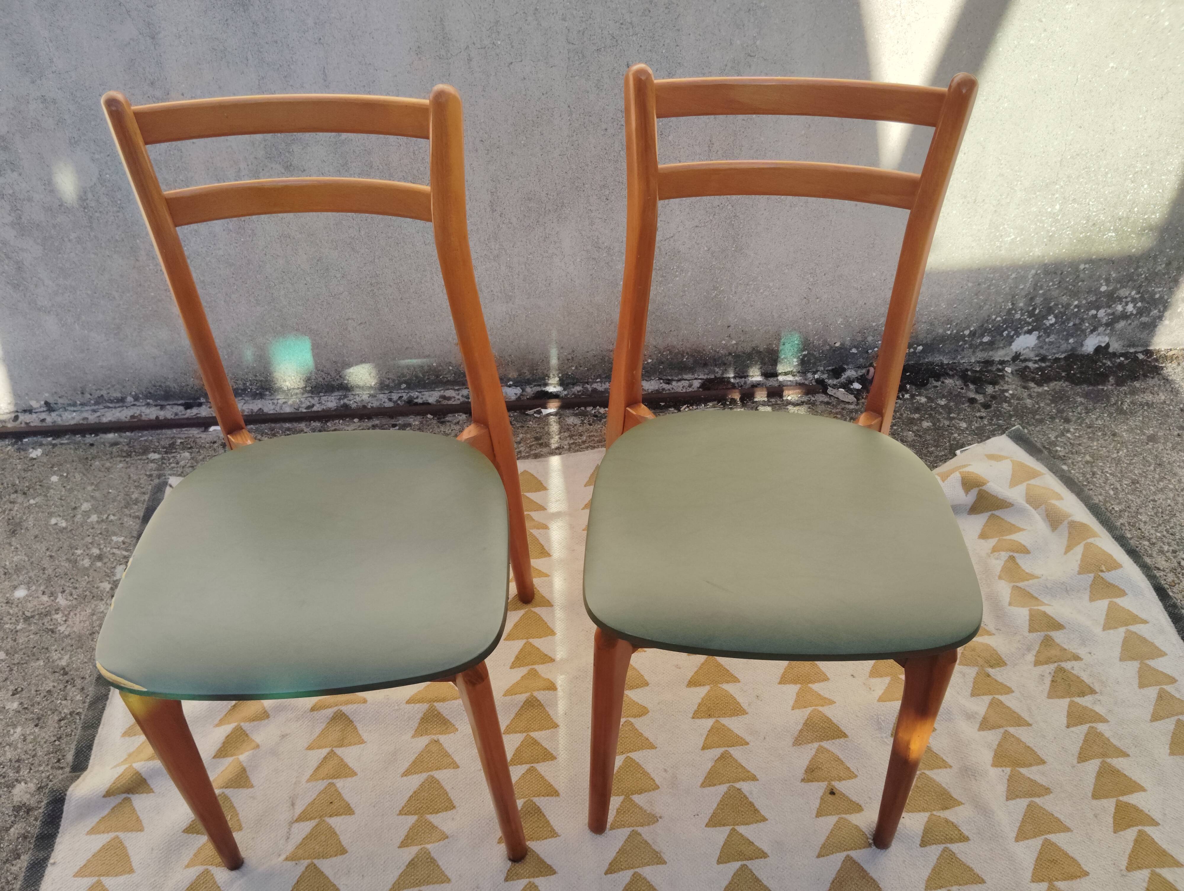 Set 6 chaises vintage scandinave dépareillées