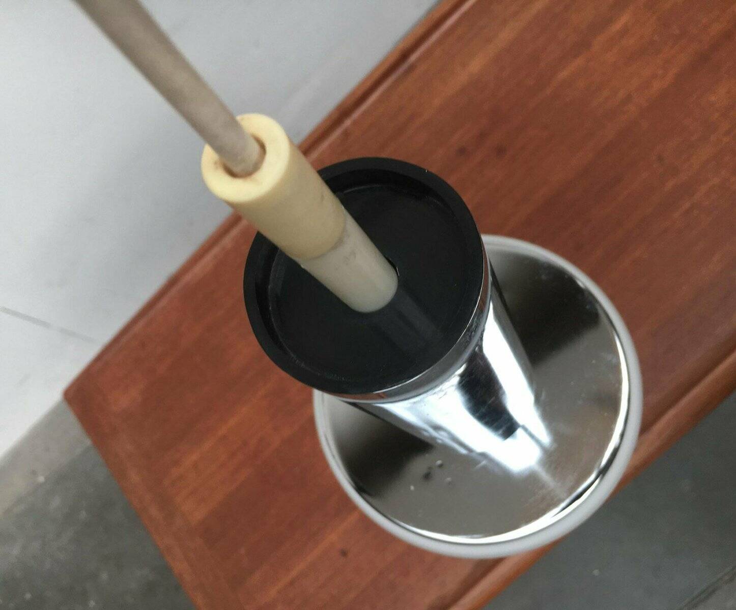 Suspended glass and chrome lamps model P105 German Mid-Century Space Age from the 1960s by Staff, set of 2.