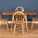 Retro Blonde Ercol Model 383 Dining Table & Four Model 370 Windsor Kitchen Dining Chairs