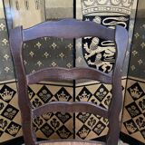 Suite of 8 rustic mulched chairs with crisscross