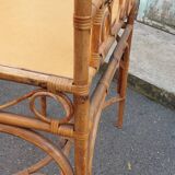 Bamboo and rattan side table, 1950s-1960s