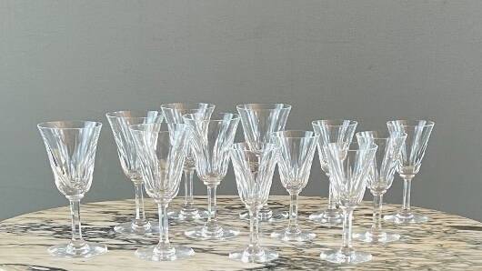 Saint Louis Crystal Glass Service, Cerdagne Pattern, 20th Century