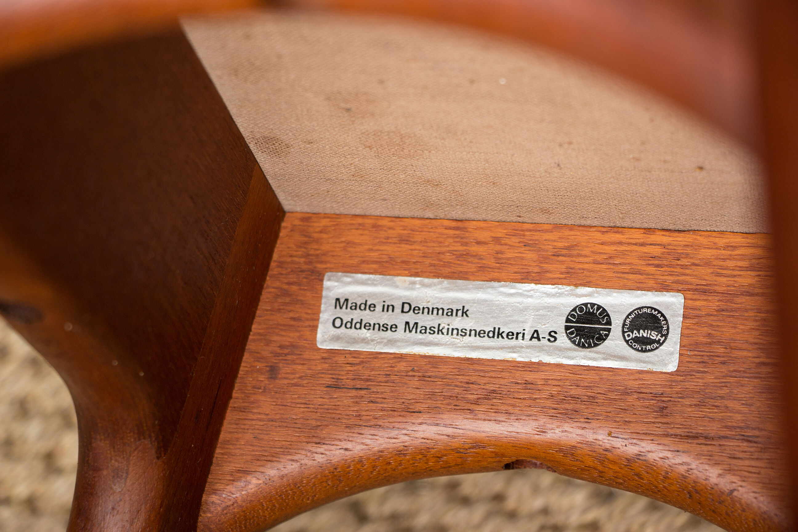 Pair of danish high stools in teak and black skaï model od61 by erik buch for oddense .