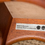 Pair of danish high stools in teak and black skaï model od61 by erik buch for oddense .