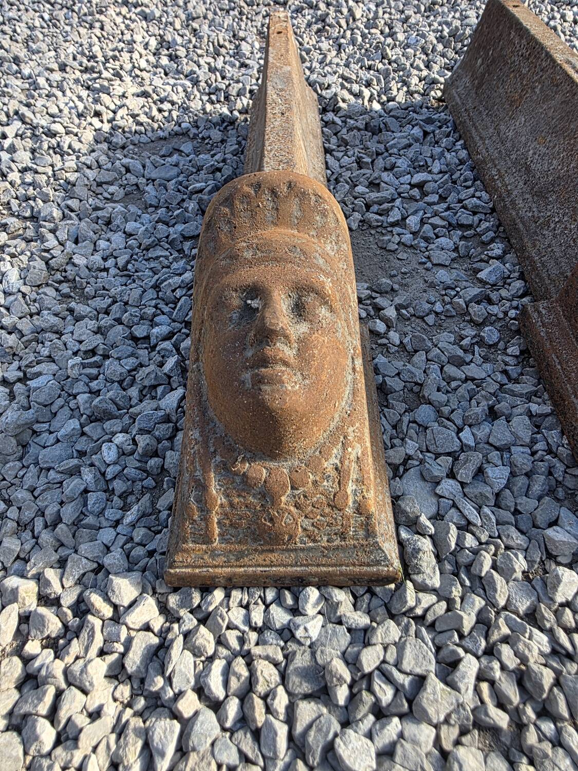 Pair of cast iron andirons from the 19th century.