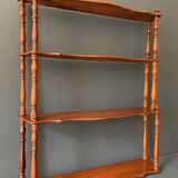 Large old wall shelf in turned wood, Napoleon III / XIXth era