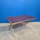 Table basse pied bambou doré et formica palissandre 1972