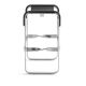 Contemporary kitchen bar stool in aged silver steel and black leather.