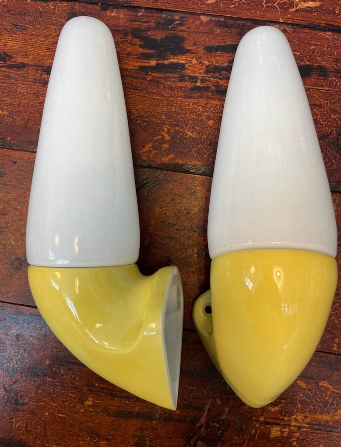 Vintage Bathroom Lamps in Ceramic by Ifö of Sweden with Opaline Shades from the 1960s