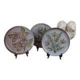 Lot de 3 assiettes vintages en grés