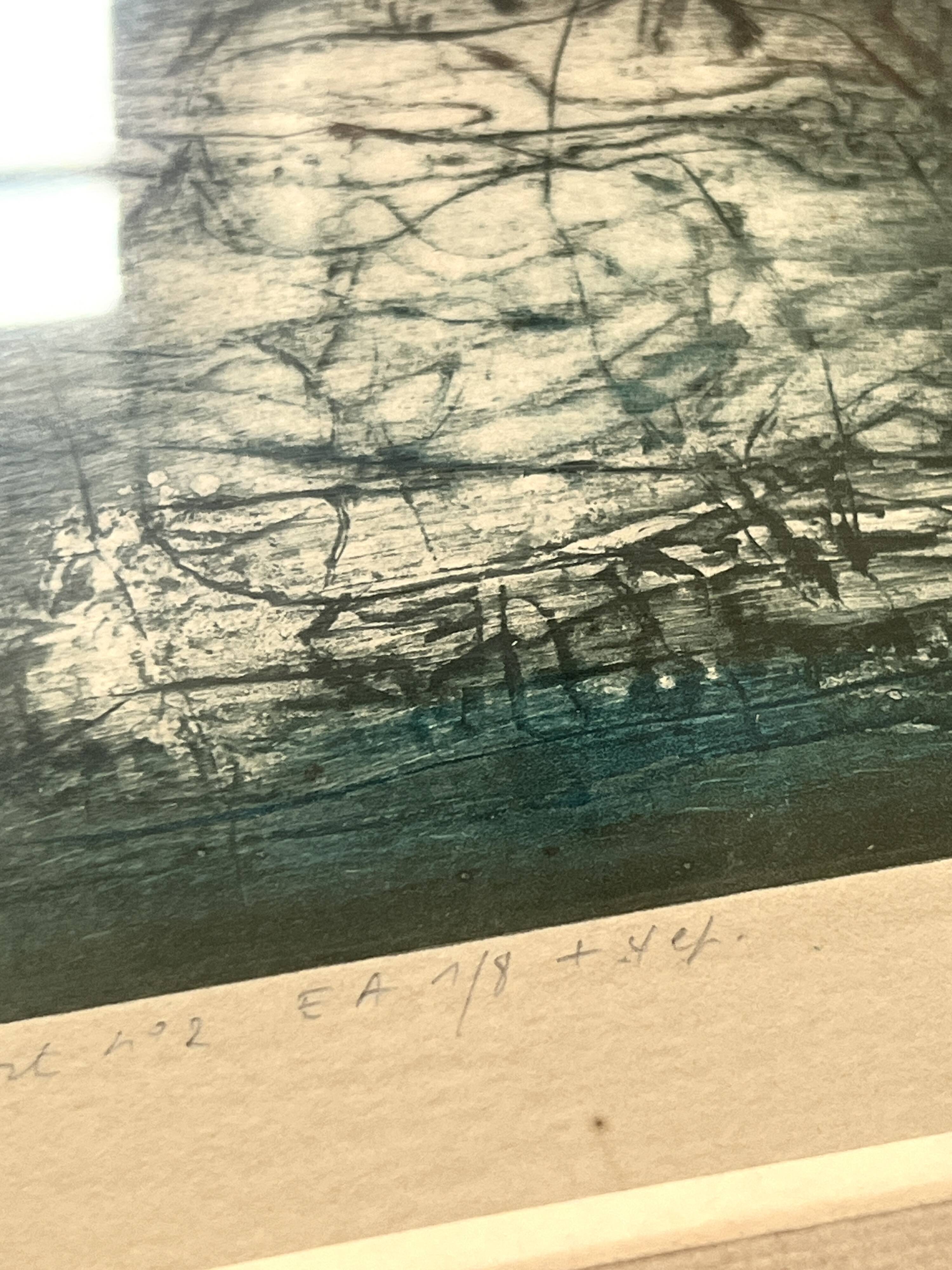 Oil painting & mixed techniques on framed canvas & signed by the artist.