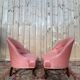 Pair of armchairs – Louis-Philippe style – Cabriole legs – Chenille fabric