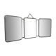 Vintage mirror 1950 triptych barber Arpin white - 21 x 51 cm