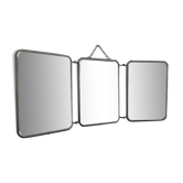 Vintage mirror 1950 triptych barber Arpin white - 21 x 51 cm