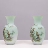 Norleans - Made in Italy - Opaline Glass Hand Painted Vases