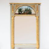 Ancien miroir époque "Restauration" avec peinture sous verre vers 1830