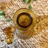Amber Carved Glass Carafe with Stopper