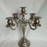 Candle holder 5 lights in silver metal