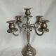 Candle holder 5 lights in silver metal