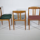 Teak chairs danish design set 1960s new upholstery