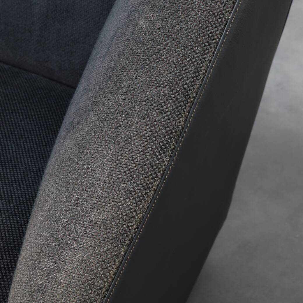 Postmodern Leather Armchair on Wheels by Cor