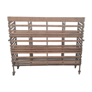 Wooden shelf on wheels