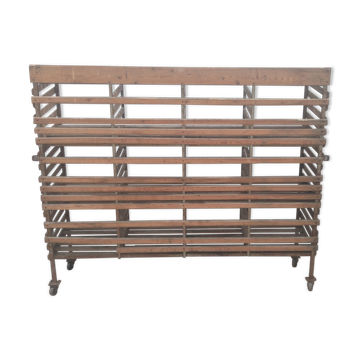 Wooden shelf on wheels