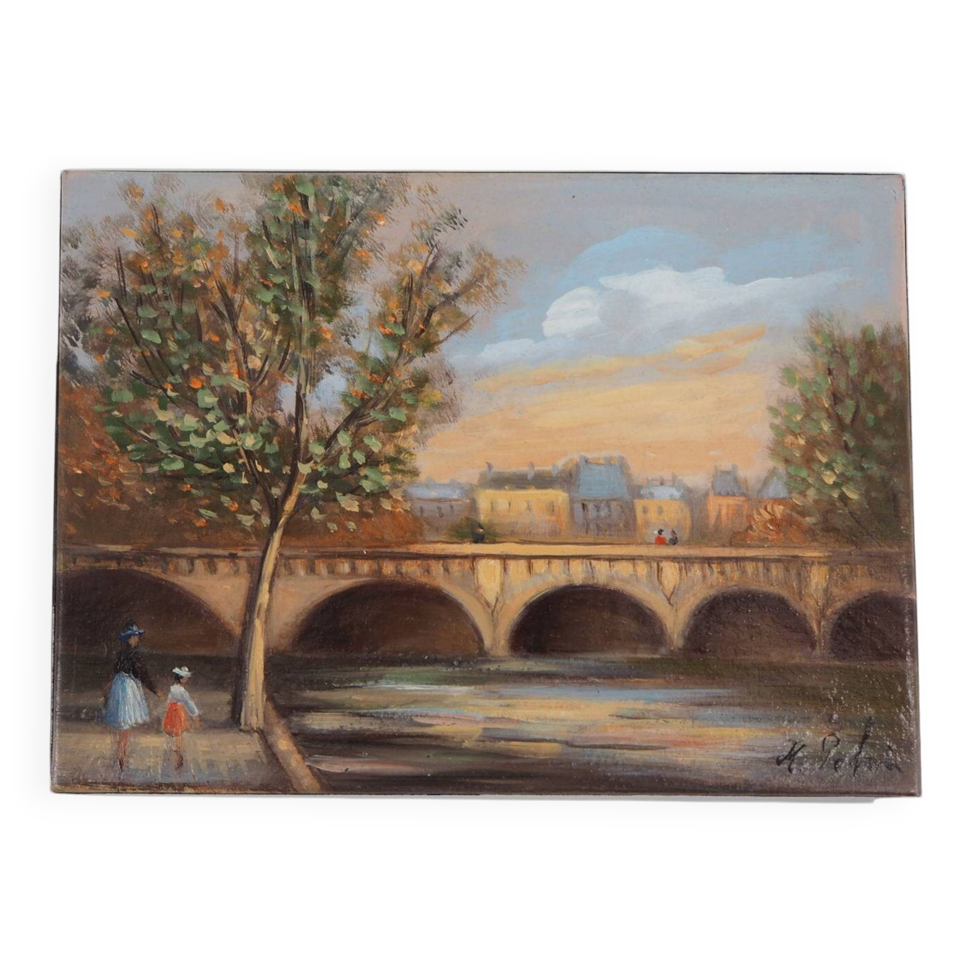 Michel PABOIS : Paris, Pont Neuf, huile sur toile originale signée