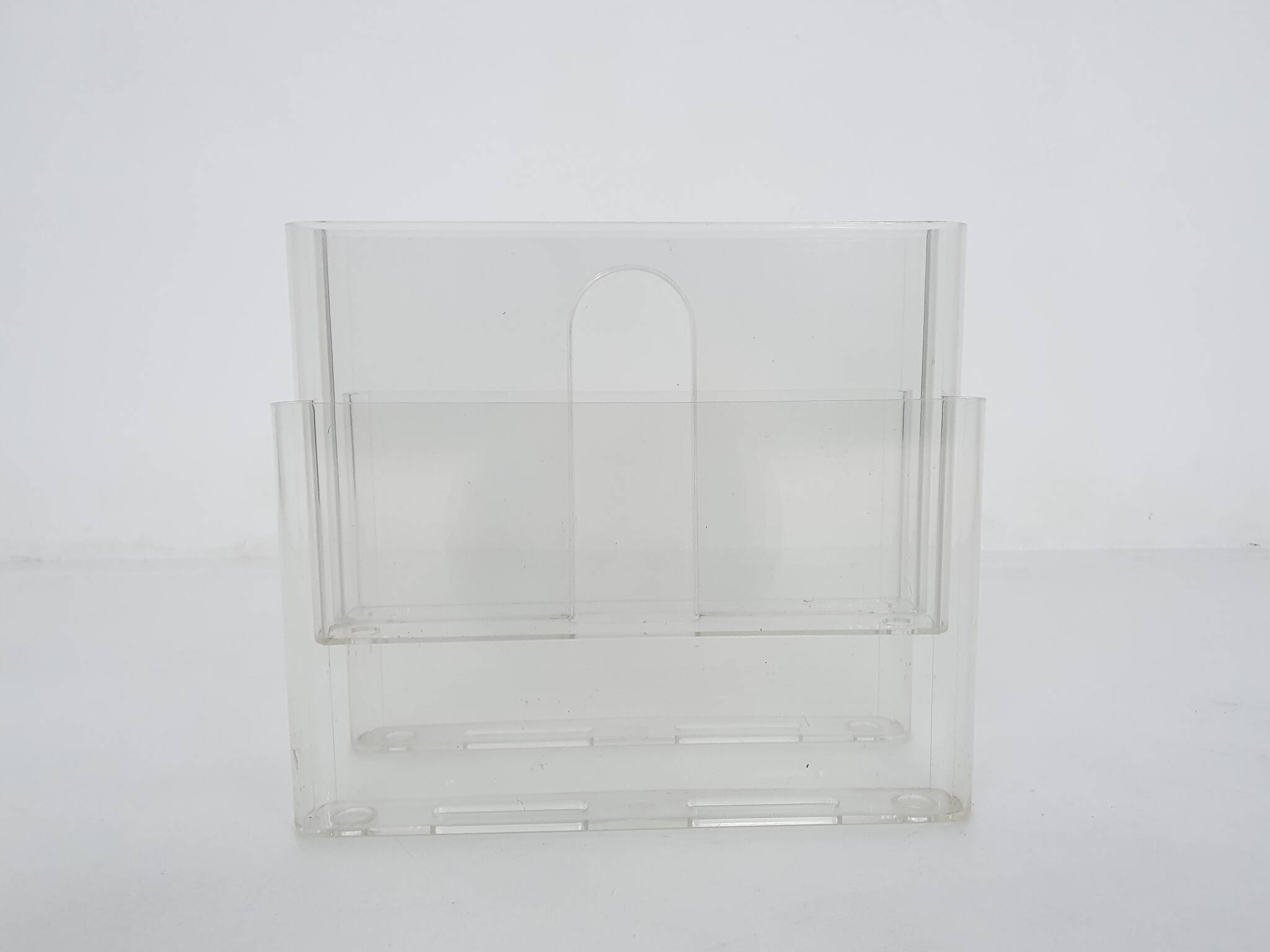 Transparent Giotto Stoppino for Kartell magazine stand, Italy 1960's