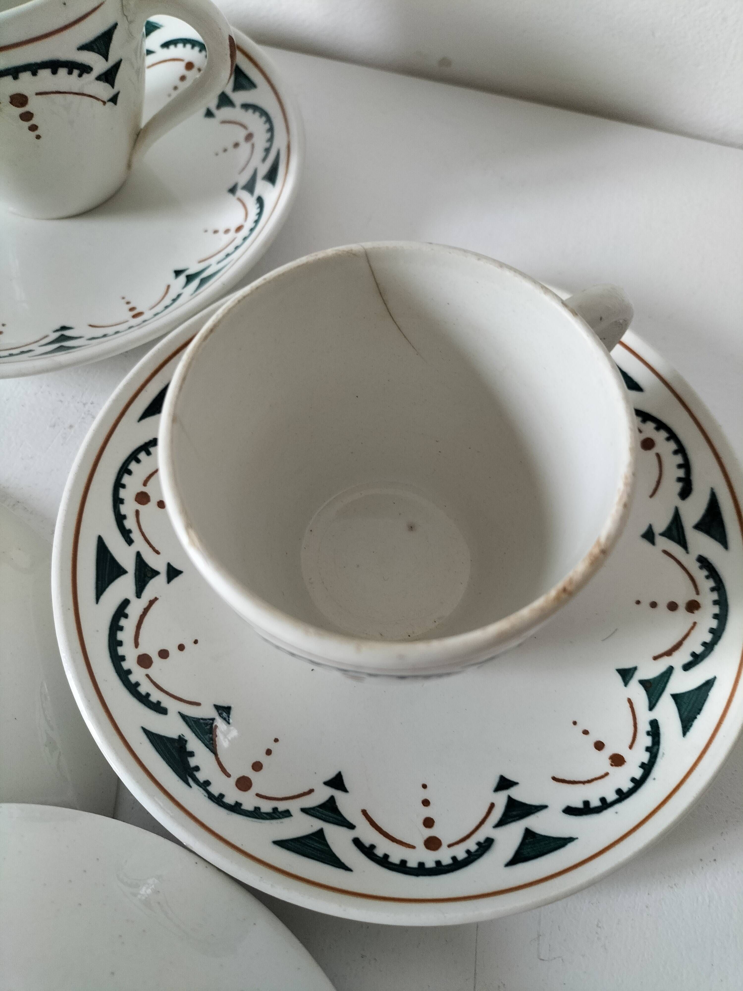 Set of 3 K&G Lunéville cups and saucers – Succao model, 1920s