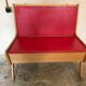 Bench bench-chest vintage 1960-1980's in blond beech and red skaï