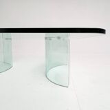 Table basse italienne moderne en verre, années 1970