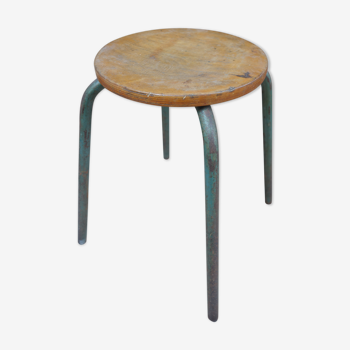 Wood and metal workshop stool