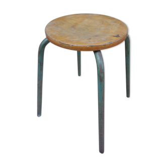 Wood and metal workshop stool