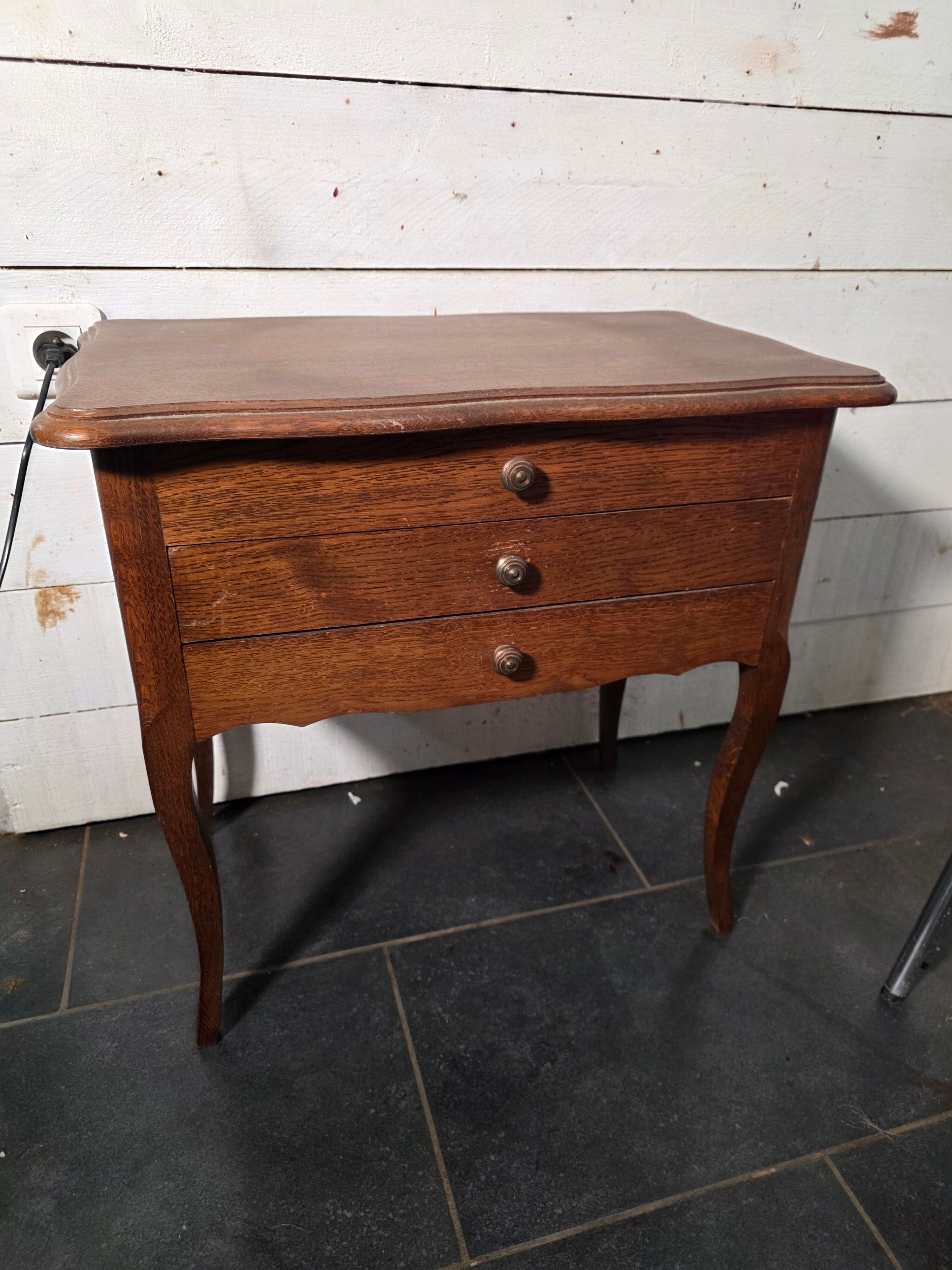 Oak bedside table in Louis XV style