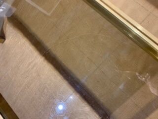 Brass coffee table and smoked glass