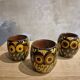 Vintage ceramic owl service signed Reber, 1960