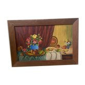 Oil on wood painting from the 50s