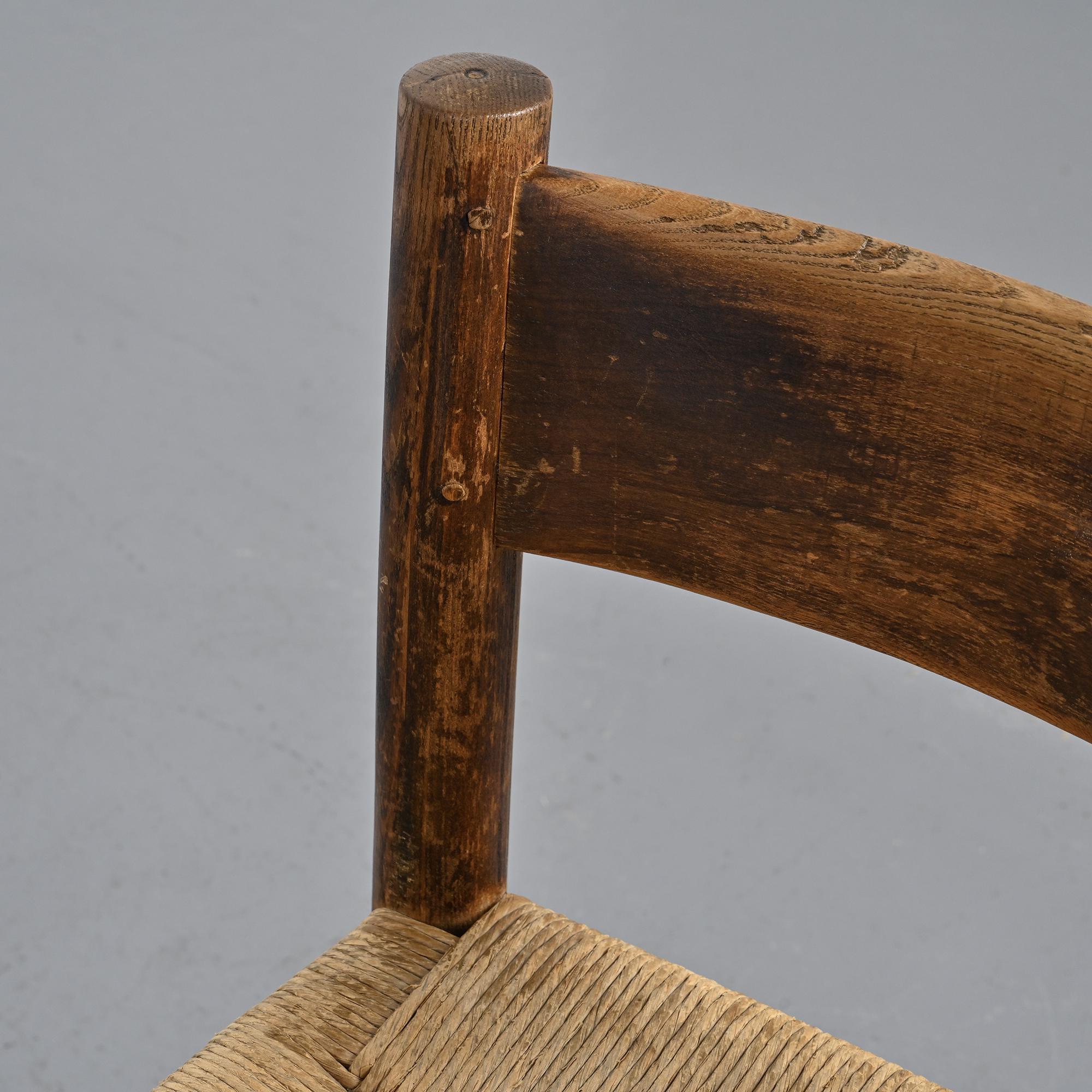 Pair of Méribel chairs by Charlotte Perriand, vintage edition BCB, circa 1950.