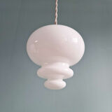 Scandinavian trio of suspensions in white opaline, 1960.
