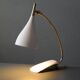 Cosack Mid Century table lamp with beige shrink paint and brass neck
