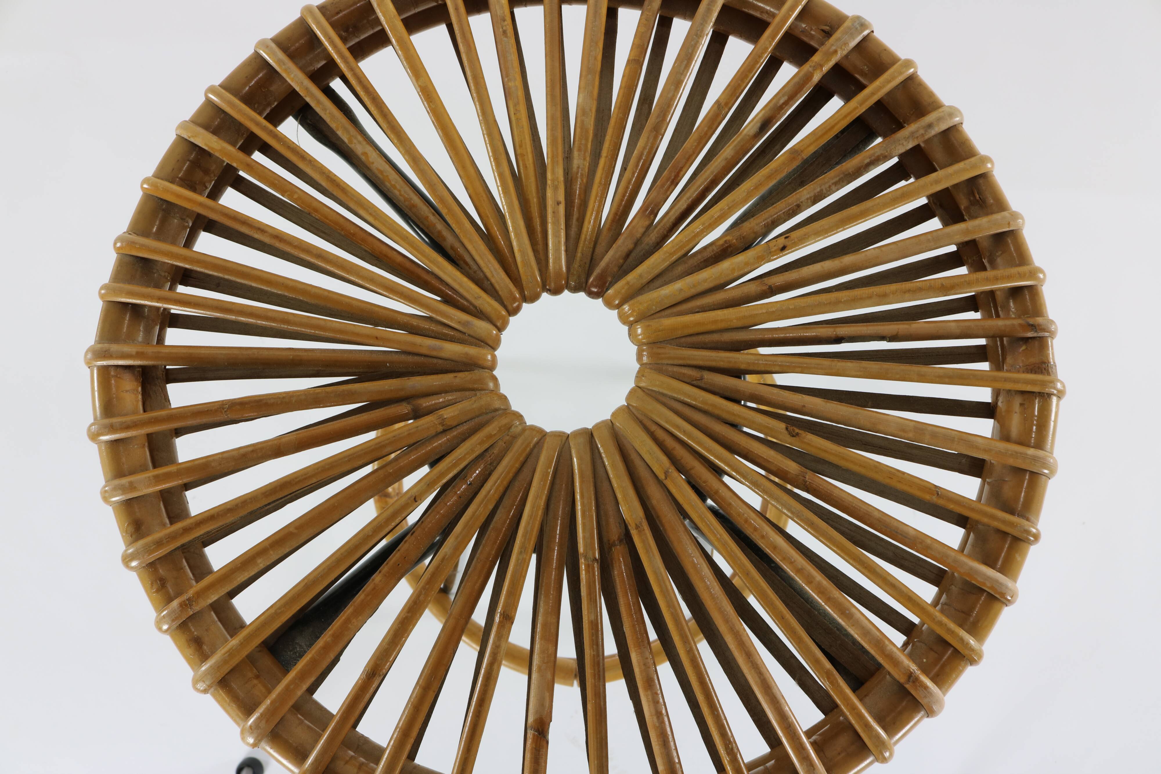 Original sixties rattan bar stool by Rohé Noordwolde Holland