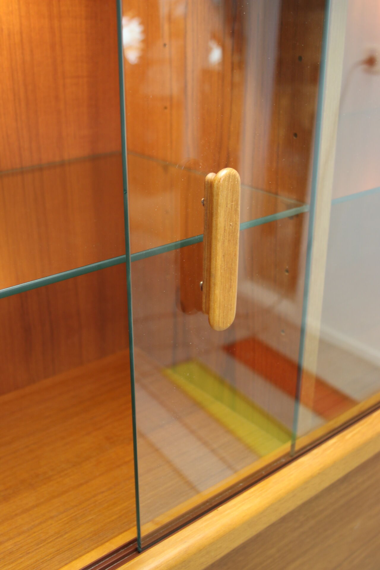 johannes Andersen teak lighted display cabine For Silkeborg Denmark